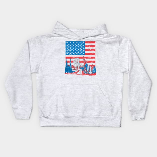 American Flag Kids Hoodie by NiceIO